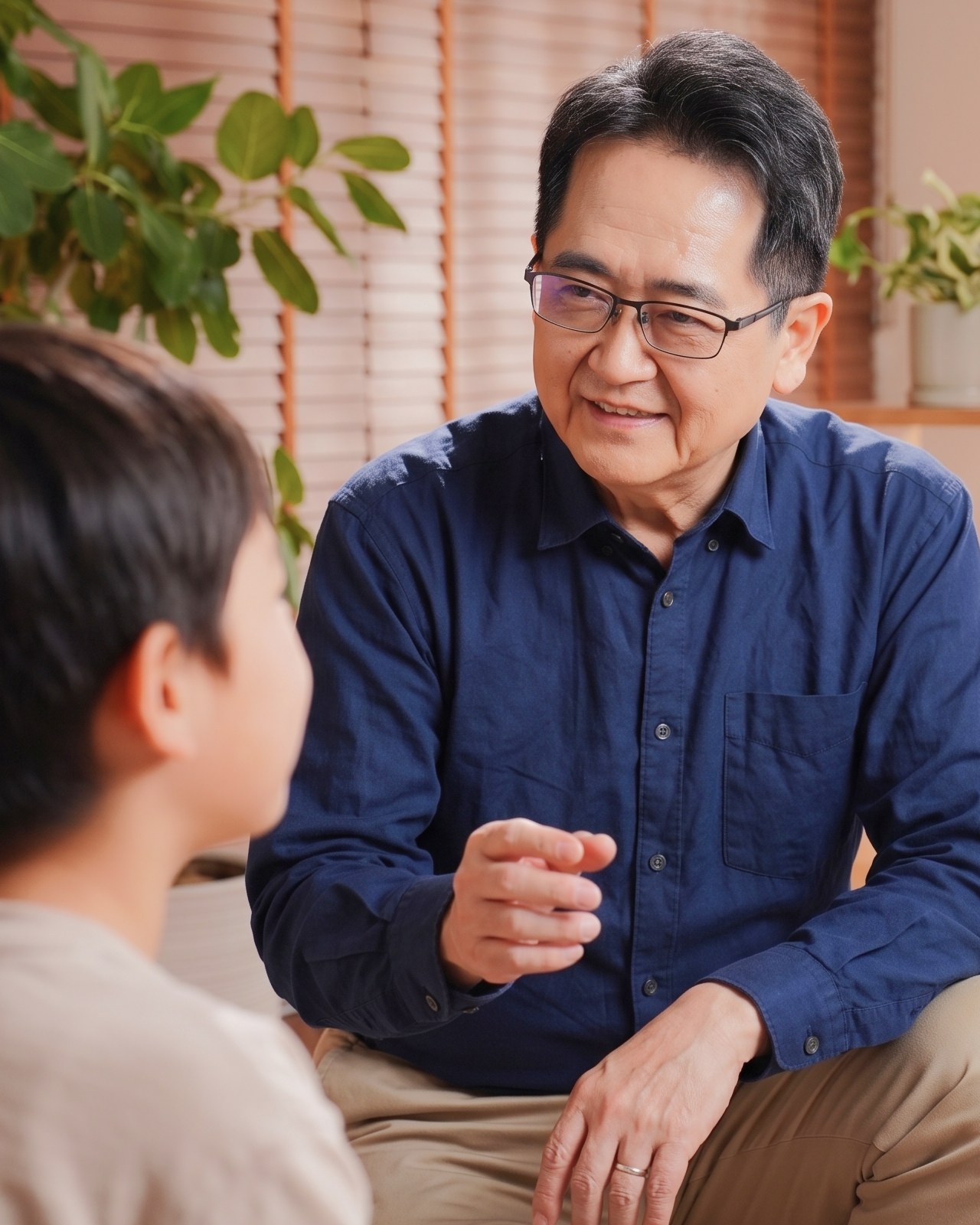 黃夏成與孩子溫暖對話