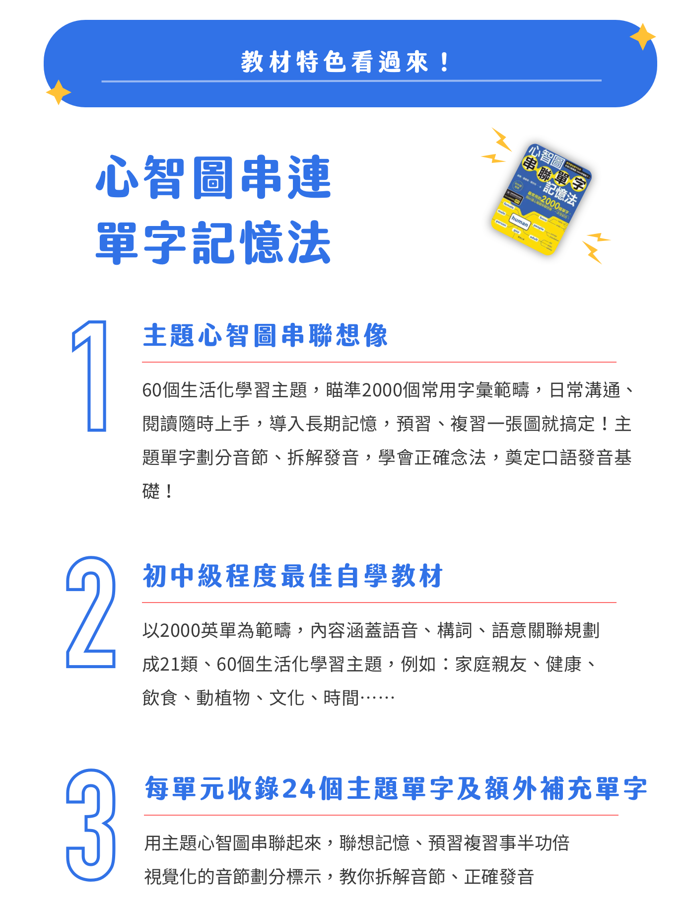 晨星 - 心智圖串聯單字記憶法 - 教材特色看過來