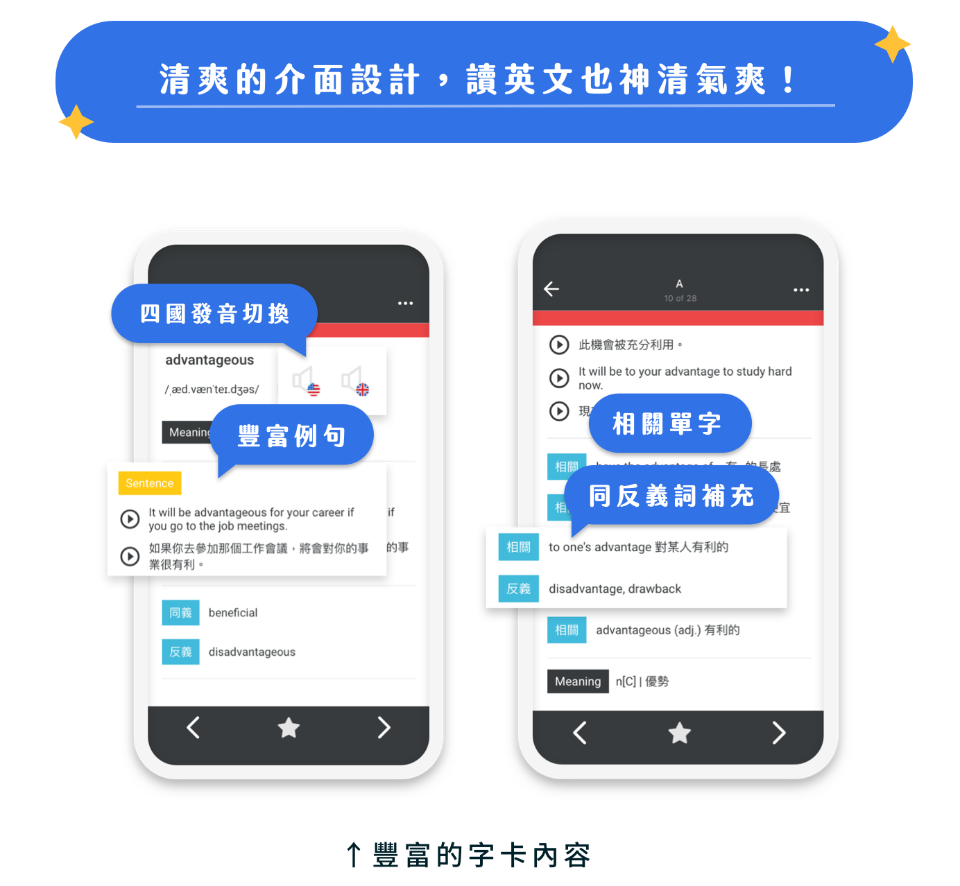 晨星 - 心智圖串聯單字記憶法 - 清爽的介面設計，讓英文也神清氣爽！